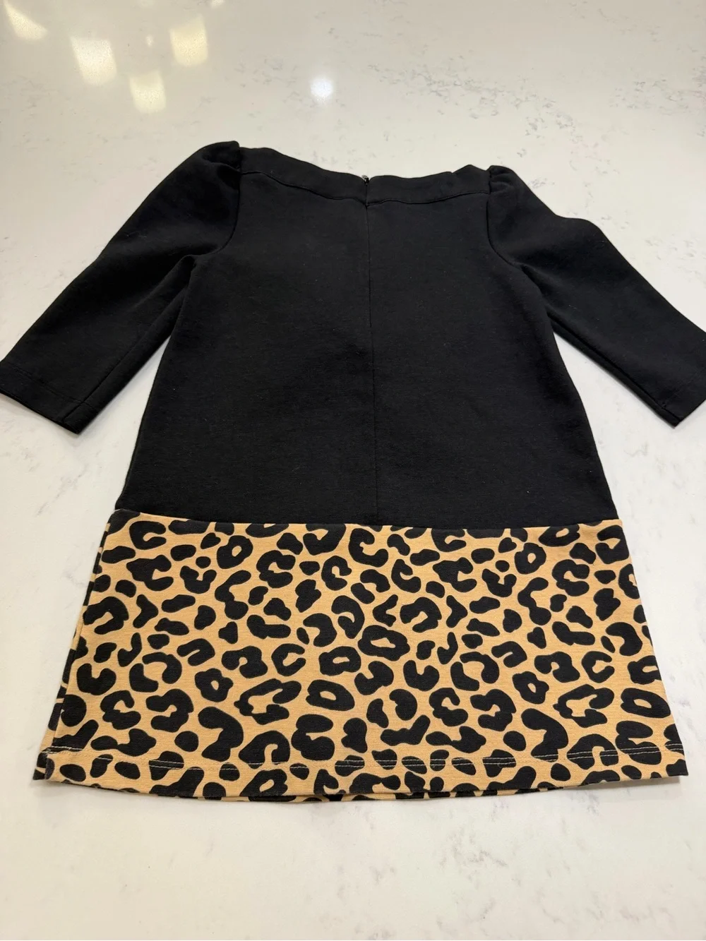 Gymboree Black Dress with Leopard Print Hem